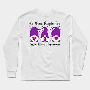 We Wear Purple For Cystic Fibrosis Awareness Long Sleeve T-Shirt